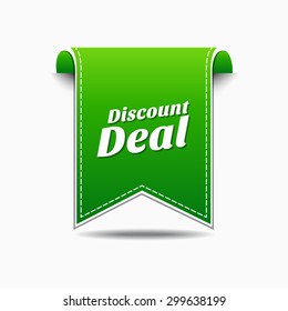 Discount Deal Green Vector Icon Design