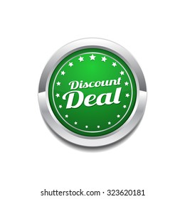 Discount Deal Green Vector Icon Button