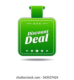Discount Deal Green Vector Icon Design