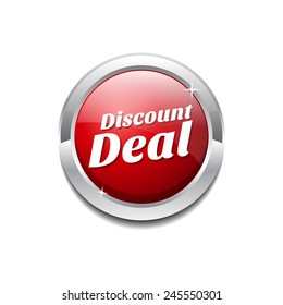 Discount Deal Red Vector Icon Button