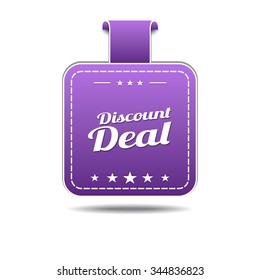 Discount Deal Violet Vector Icon Design