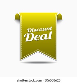 Discount Deal Yellow Vector Icon Design