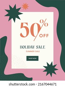 diseño de descuento, elementos para descuento, tarjetas de regalo, citas de volantes, portada, descuento 50% de descuento. Oferta de descuento de precio