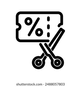 Icono de diseño de descuento aislado sobre fondo blanco.