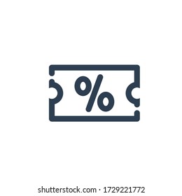 discount e commerce icon outline blue