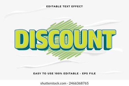 discount editable text effect. Minimalist vector text effect.