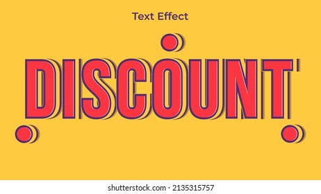 discount effect text with yellow red