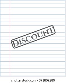Discount emblem draw with pencil effect