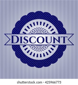 Discount emblem with jean texture
