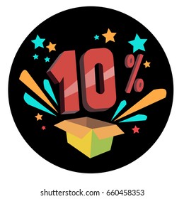 Discount. Discount emblem. Vector illustration. 