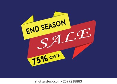 Discount End season sale Tag Banner Design