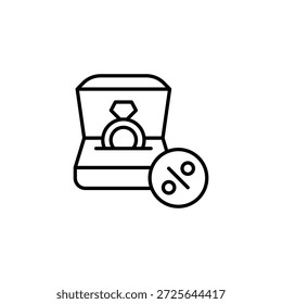 Descuento Anillo de compromiso Vector Oferta Boda aislada