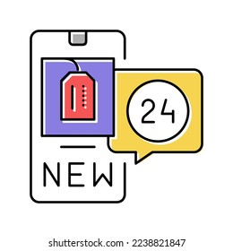 discount ephemeral color icon vector. discount ephemeral sign. isolated symbol illustration