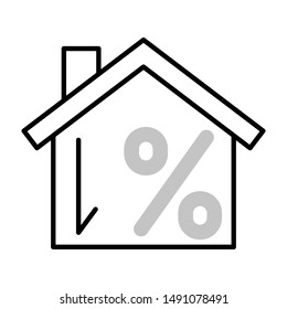 discount estate thin line vector icon