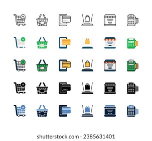 Discount Event Icon Set, Cyber Monday