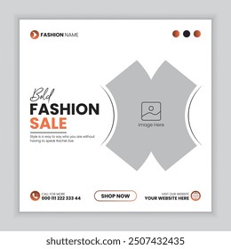 Discount fashion sale social media post design template