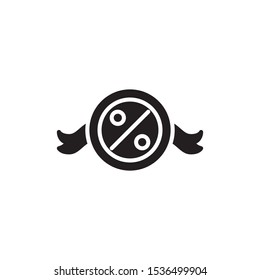 Discount filled flat style icon. Marketing, shopping and sale  icon for websites, web design, mobile app.