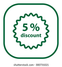 Discount five (5) percent circular icon