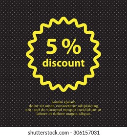 Discount five (5) percent circular icon