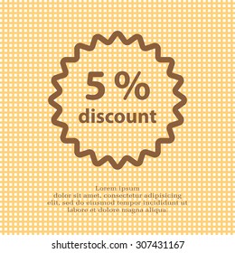 Discount five (5) percent circular icon