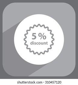 Discount five (5) percent circular icon
