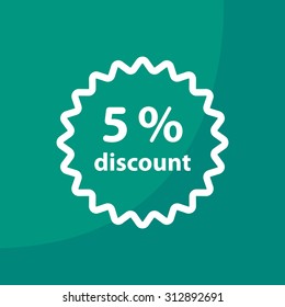Discount five (5) percent circular icon