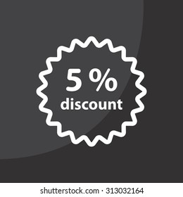 Discount five (5) percent circular icon