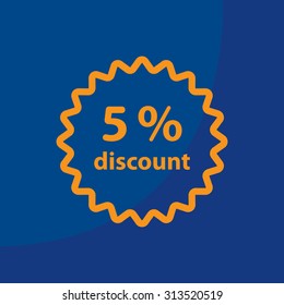 Discount five (5) percent circular icon