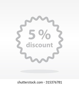 Discount five (5) percent circular icon