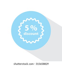 Discount five (5) percent circular icon