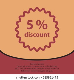 Discount five (5) percent circular icon