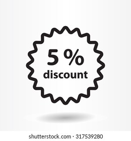 Discount five (5) percent circular icon