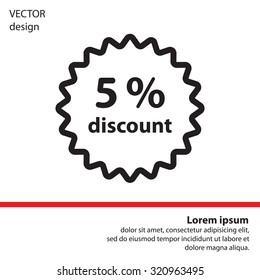 Discount five (5) percent circular icon