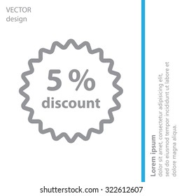 Discount five (5) percent circular icon