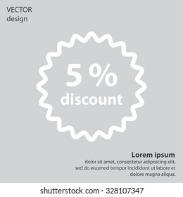 Discount five (5) percent circular icon
