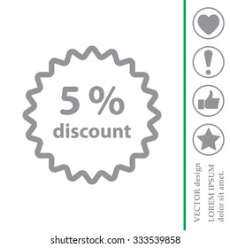 Discount five (5) percent circular icon