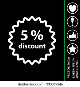 Discount five (5) percent circular icon