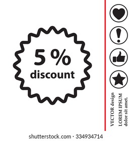 Discount five (5) percent circular icon