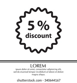 Discount five (5) percent circular icon
