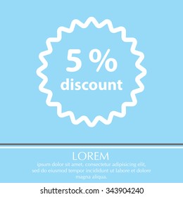 Discount five (5) percent circular icon