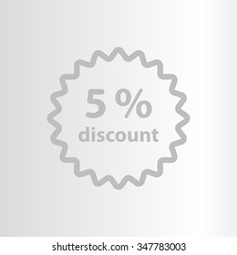 Discount five (5) percent circular icon