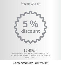 Discount five (5) percent circular icon
