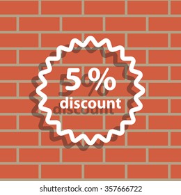 Discount five (5) percent circular icon