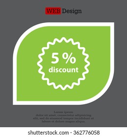 Discount five (5) percent circular icon