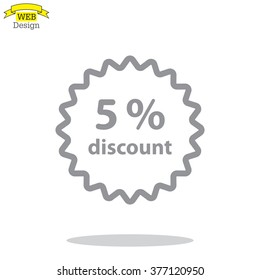 Discount five (5) percent circular icon