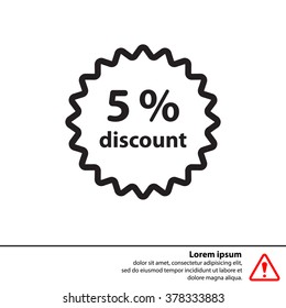 Discount five (5) percent circular icon