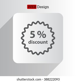 Discount five (5) percent circular icon