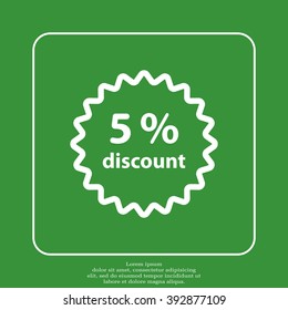 Discount five (5) percent circular icon