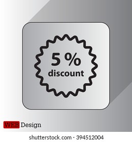 Discount five (5) percent circular icon