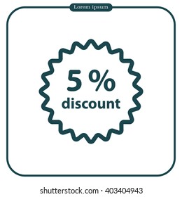 Discount five (5) percent circular icon